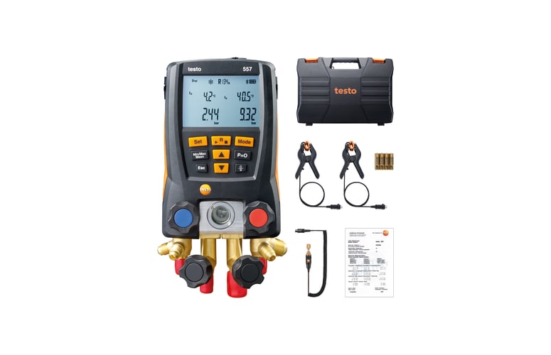 testo 558s — цифровой манометрический коллектор с 4-ходовым блоком клапанов и интуитивно понятным сенсорным экраном, фото 1