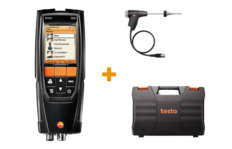 Базовый комплект testo 320 - Анализ дымовых газов котлов на газе и жидком топливе, фото 1