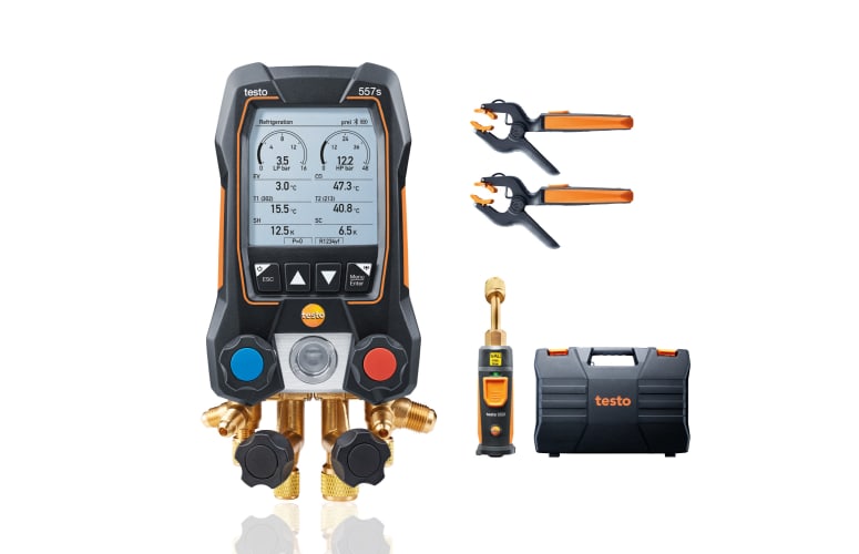 testo 557s Комплект 1 - Умный цифровой манометрический коллектор и беспроводные зонды вакуума и температуры, фото 1