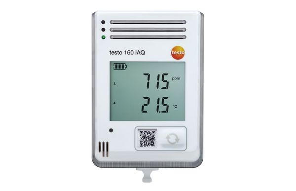 testo 160 IAQ - testo 160 IAQ – WiFi-логгер данных с дисплеем и встроенными сенсорами температуры, влажности, CO2 и атмосферного давления