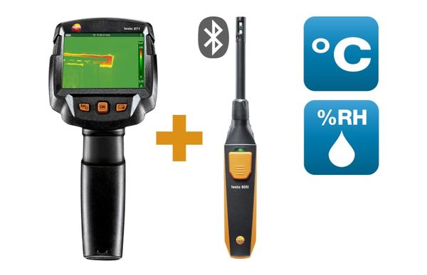 Комплект testo 871 для диагностики зданий - Тепловизор testo 871 и зонд влажности testo 605i с Bluetooth