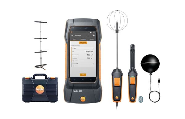 Комплект testo 400 для оценки качества воздуха и уровня комфорта в помещении со стойкой