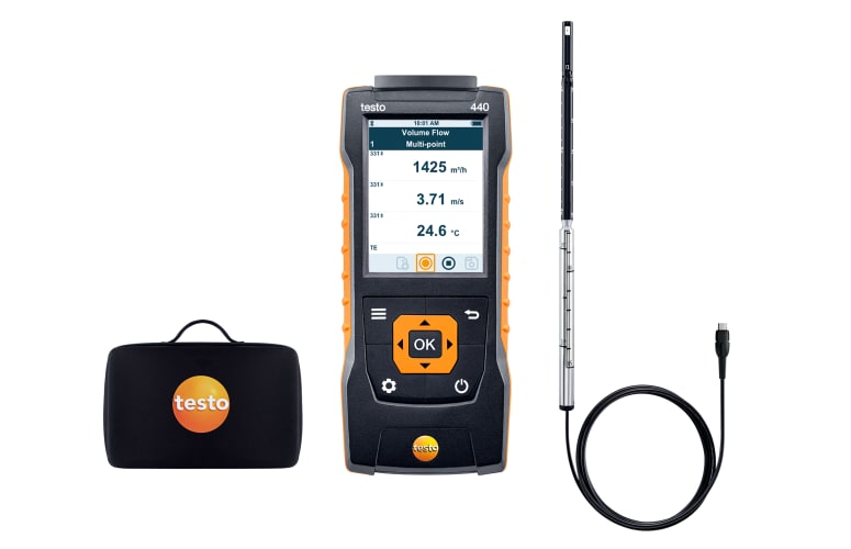 Комплект testo 440 с зондом с обогреваемой струной, фото 1