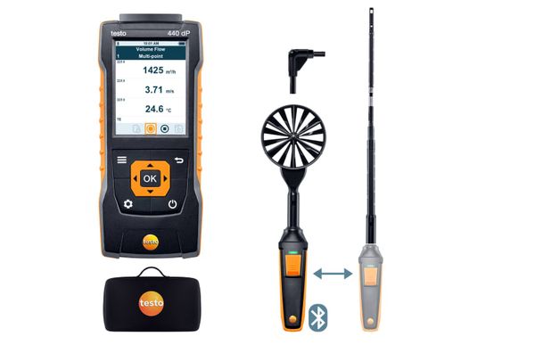 testo 440 delta P Комплект для вентиляции 1 с Bluetooth®
