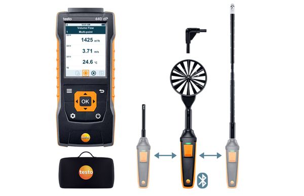 testo 440 delta P Комплект для вентиляции 2 с Bluetooth®