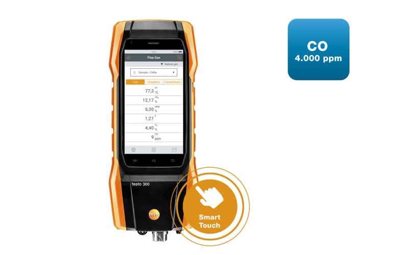 testo 300 - Анализатор дымовых газов (O₂, CO до 4 000 ppm), фото 1