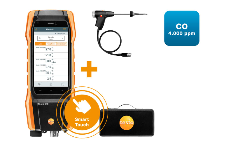 Комплект 1 testo 300 NEXT LEVEL - Анализатор дымовых газов (O₂, CO до 4 000 ppm), фото 1