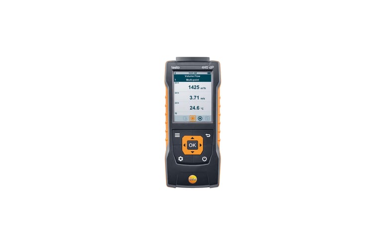 testo 440 dP - Прибор для измерения скорости и оценки качества воздуха в помещении со встроенным сенсором дифференциального давления, фото 1