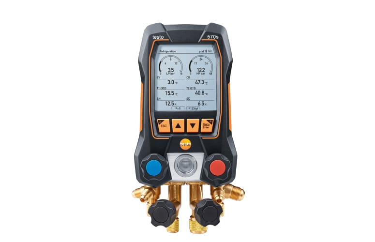 testo 570s - Цифровой манометрический коллектор с 4-ходовым блоком клапанов, Bluetooth и интеллектуальным анализом ошибок, фото 1