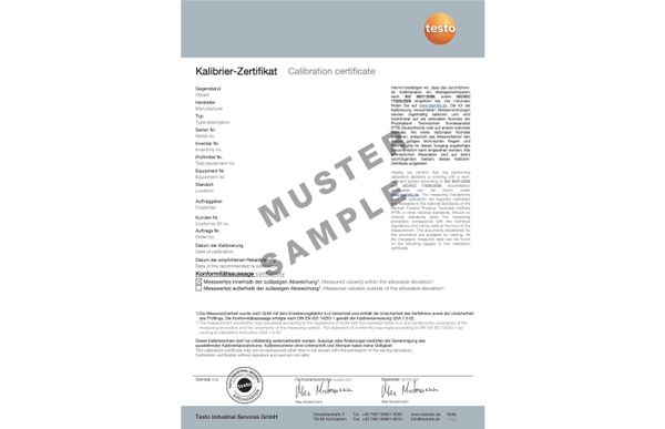 Протокол калибровки ISO для тестера масла для фритюра - 2 измерительные точки