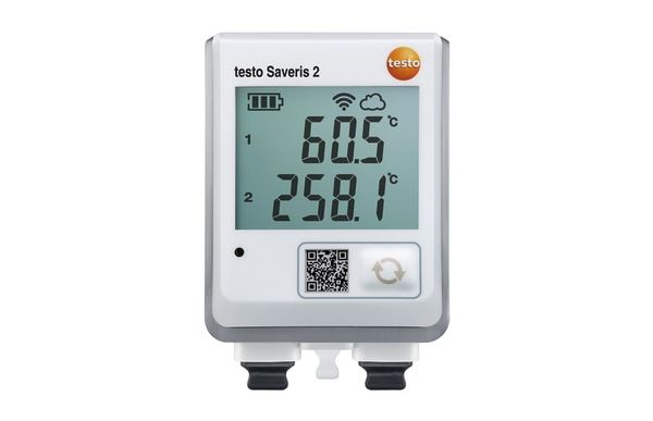 testo Saveris 2-T3 - WiFi-логгер данных с дисплеем и двумя разъемами для подключения внешних термопар